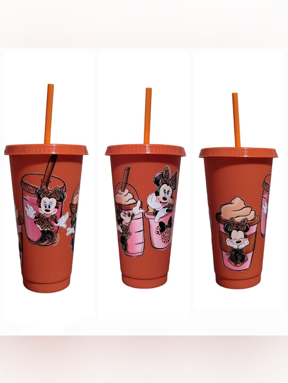 Minnie Mouse Disney Plastic Tumbler 24oz Burnt Orange